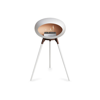 Ground High Fireplace by Le Feu - White Dome / Mocca Bowl / White Oak Base