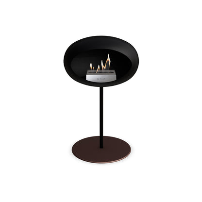 Steel Low Fireplace by Le Feu - Black Dome/ Black Pole 25 mm / Mocca Plate