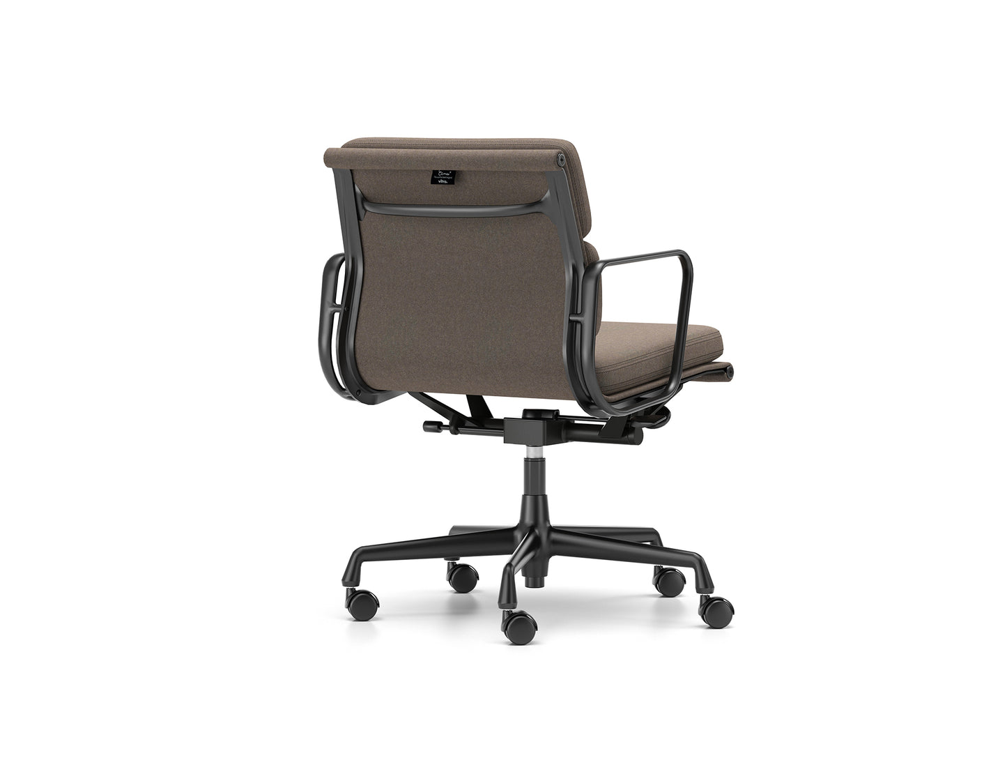 Soft Pad Work Chair EA 217 by Vitra - Deep Black Powder-Coated Aluminium / Cosy 2 Nutmeg (F80)