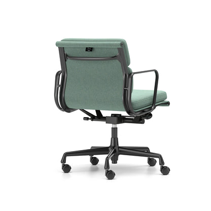 Soft Pad Work Chair EA 217 by Vitra - Black Aluminium / Cosy 2 Reed Green