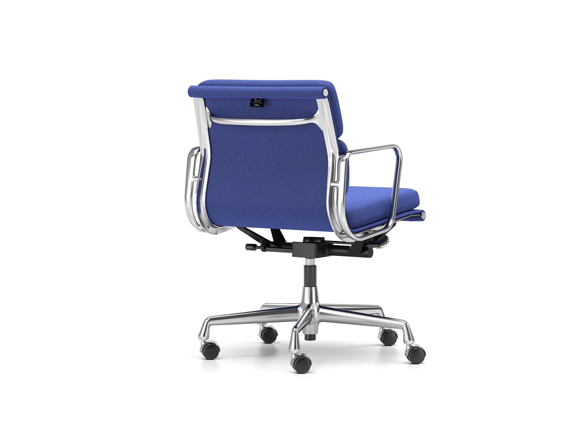 Soft Pad Work Chair EA 217 by Vitra - Chromed Aluminium / Cosy 2 Electric Blue