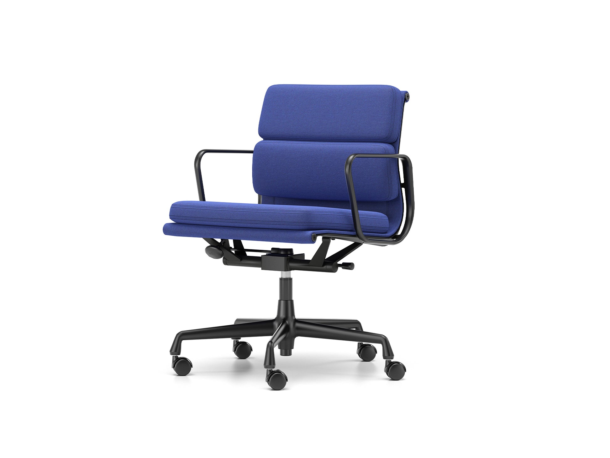 Soft Pad Work Chair EA 217 by Vitra - Black Aluminium / Cosy 2 Electric Blue