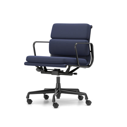 Soft Pad Work Chair EA 217 by Vitra - Black Aluminium / Cosy 2 Dark Blue