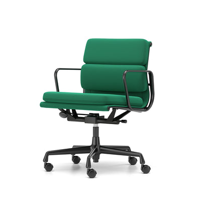 Soft Pad Work Chair EA 217 by Vitra - Black Aluminium / Laser RE Emerald Malachite