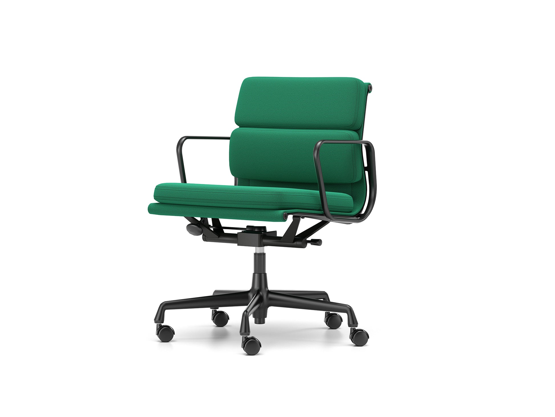 Soft Pad Work Chair EA 217 by Vitra - Black Aluminium / Laser RE Emerald Malachite