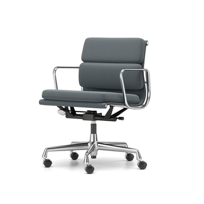 Soft Pad Work Chair EA 217 by Vitra - Chromed Aluminium / Laser RE Ice Blue Moor Brown