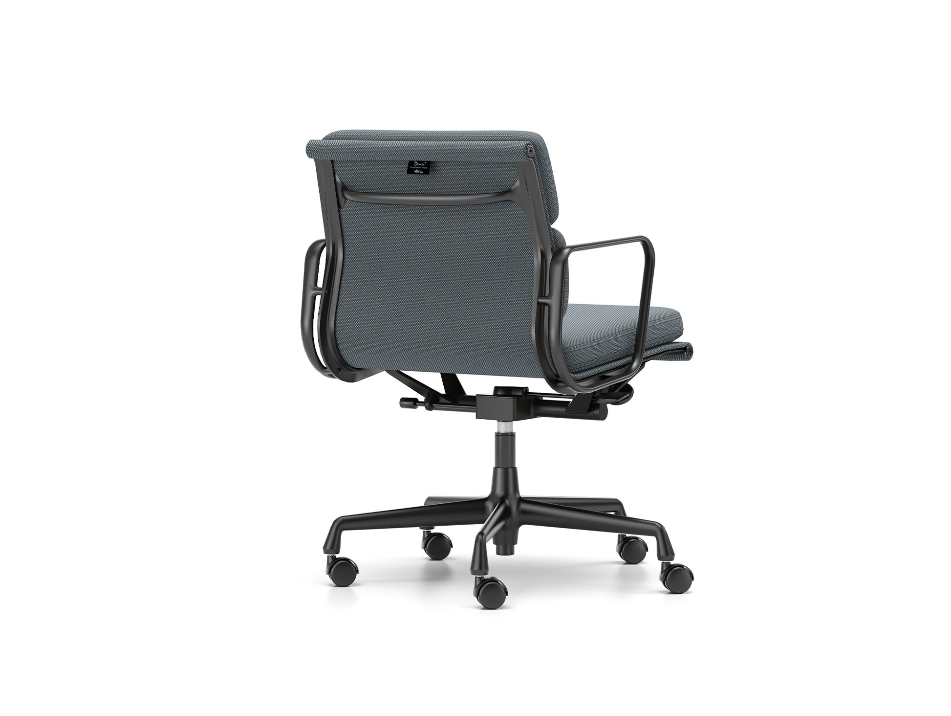 Soft Pad Work Chair EA 217 by Vitra - Black Aluminium / Laser RE Ice Blue Moor Brown