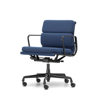 Soft Pad Work Chair EA 217 by Vitra - Black Aluminium / Laser RE Blue Moor Brown