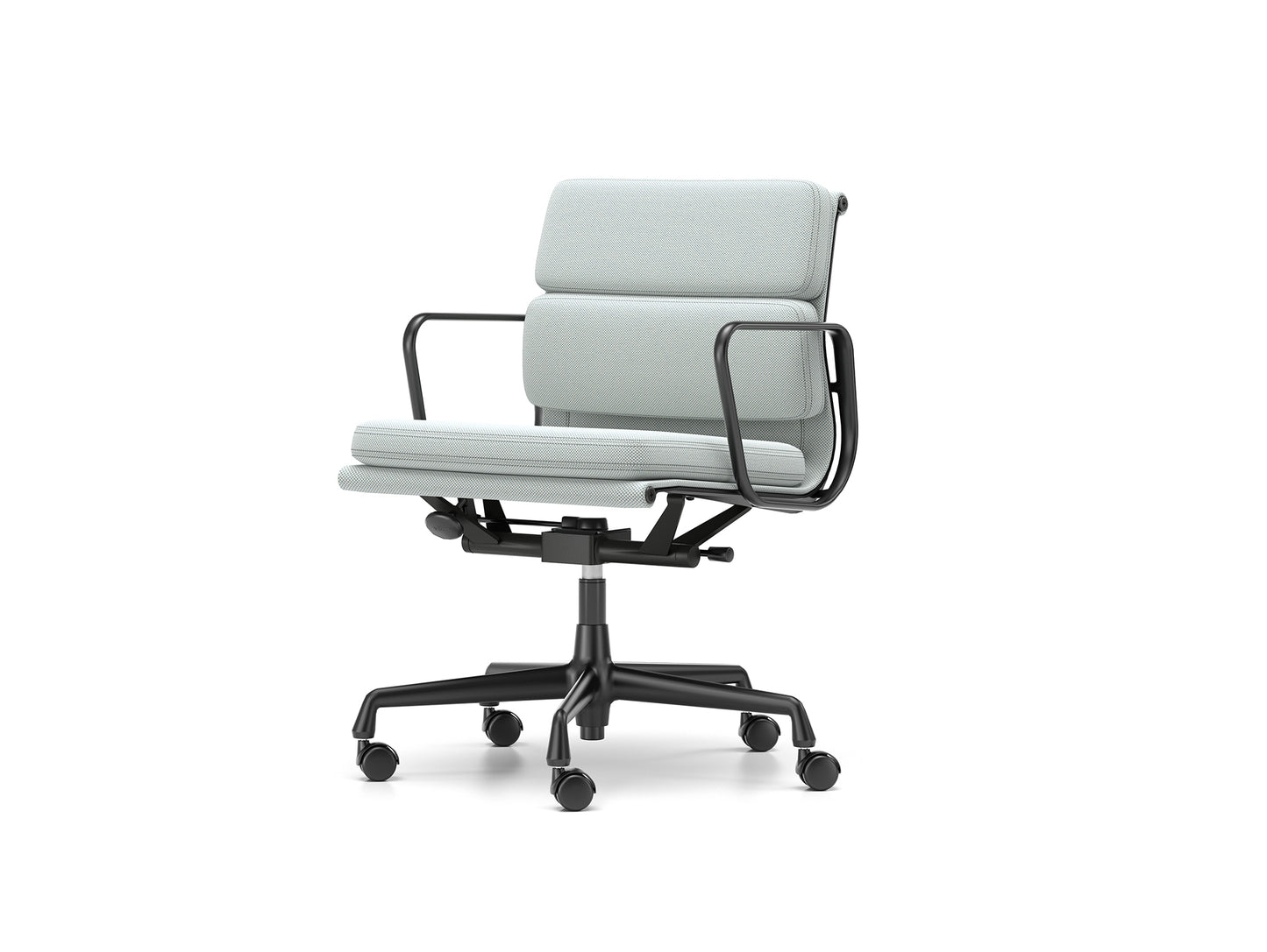 Soft Pad Work Chair EA 217 by Vitra - Black Aluminium / Laser RE Ice Blue Cream