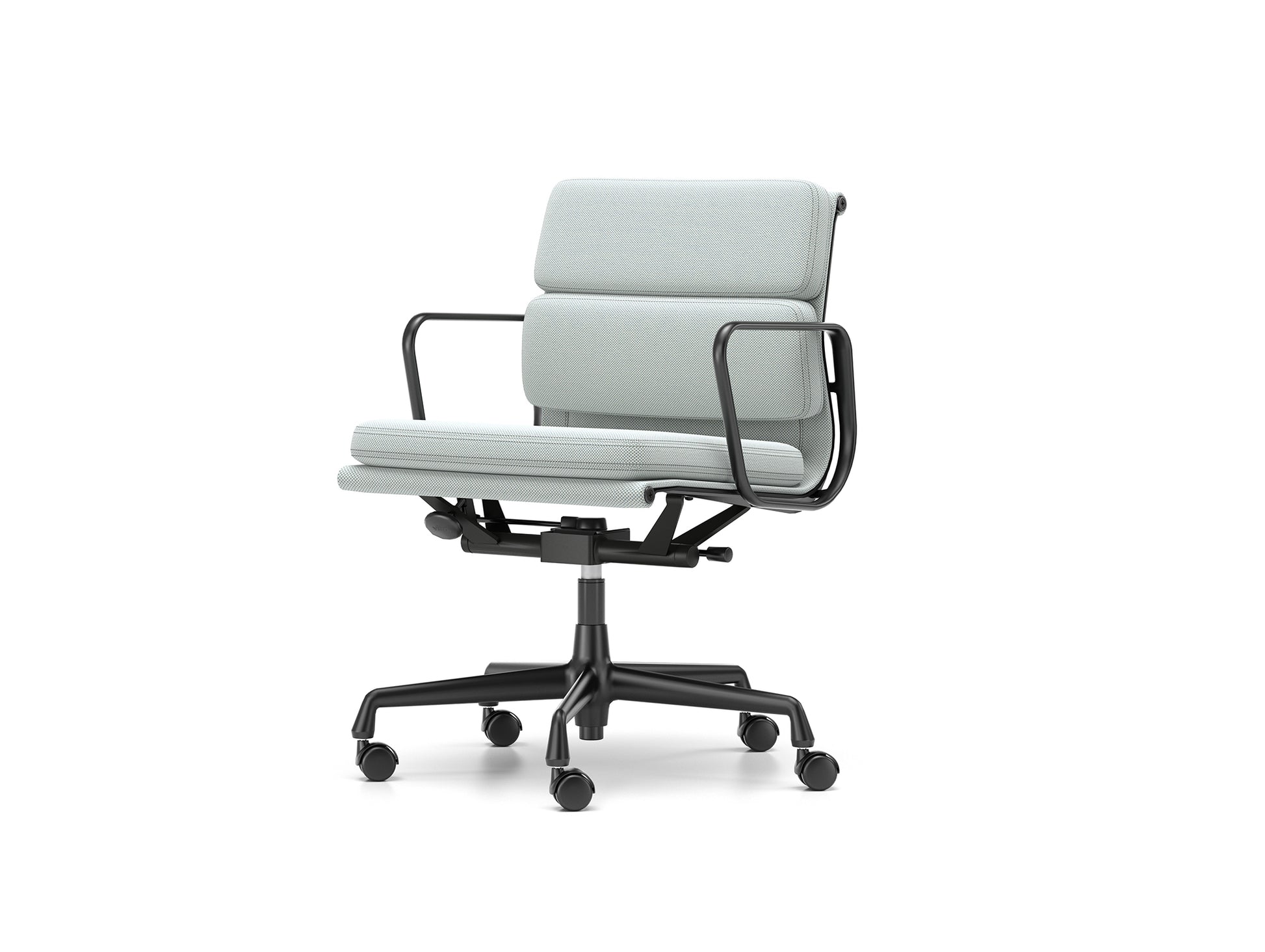Soft Pad Work Chair EA 217 by Vitra - Black Aluminium / Laser RE Ice Blue Cream