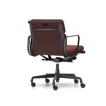 Soft Pad Work Chair EA 217 by Vitra - Black Aluminium / Laser RE Dark Red Black