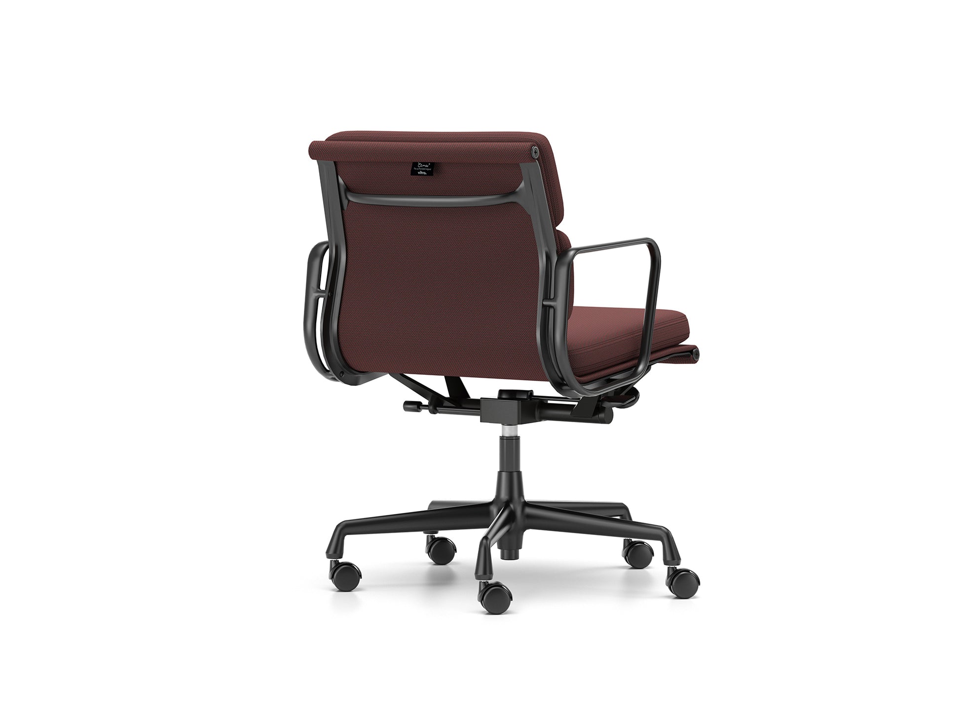 Soft Pad Work Chair EA 217 by Vitra - Black Aluminium / Laser RE Dark Red Black