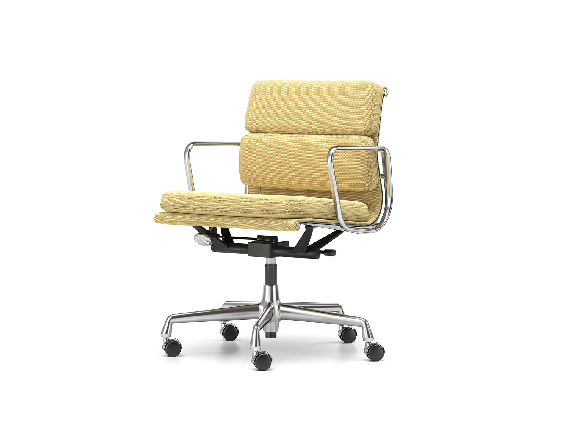 Soft Pad Work Chair EA 217 by Vitra - Chromed Aluminium / Laser RE Cream Mustard