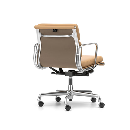Soft Pad Work Chair EA 217 by Vitra - Chromed Aluminium / Ochre Premium F Leather