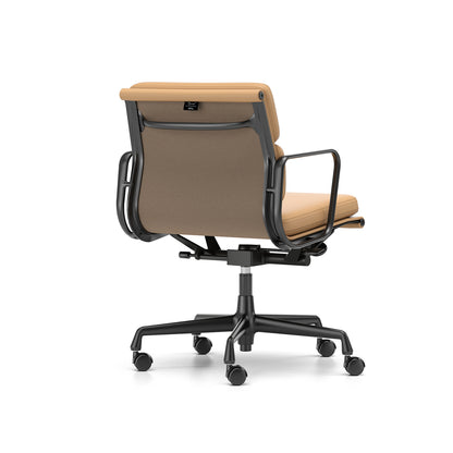 Soft Pad Work Chair EA 217 by Vitra - Black Aluminium / Ochre Premium F Leather