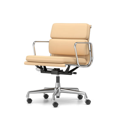 Soft Pad Work Chair EA 217 by Vitra - Chromed Aluminium / Cashew Premium F Leather