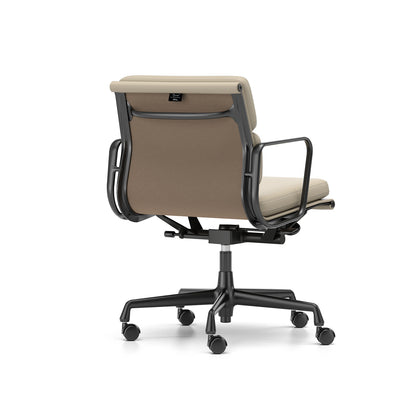 Soft Pad Work Chair EA 217 by Vitra - Black Aluminium / Sand Premium F Leather