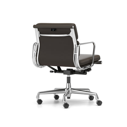 Soft Pad Work Chair EA 217 by Vitra - Chromed Aluminium / Chocolate Premium F Leather