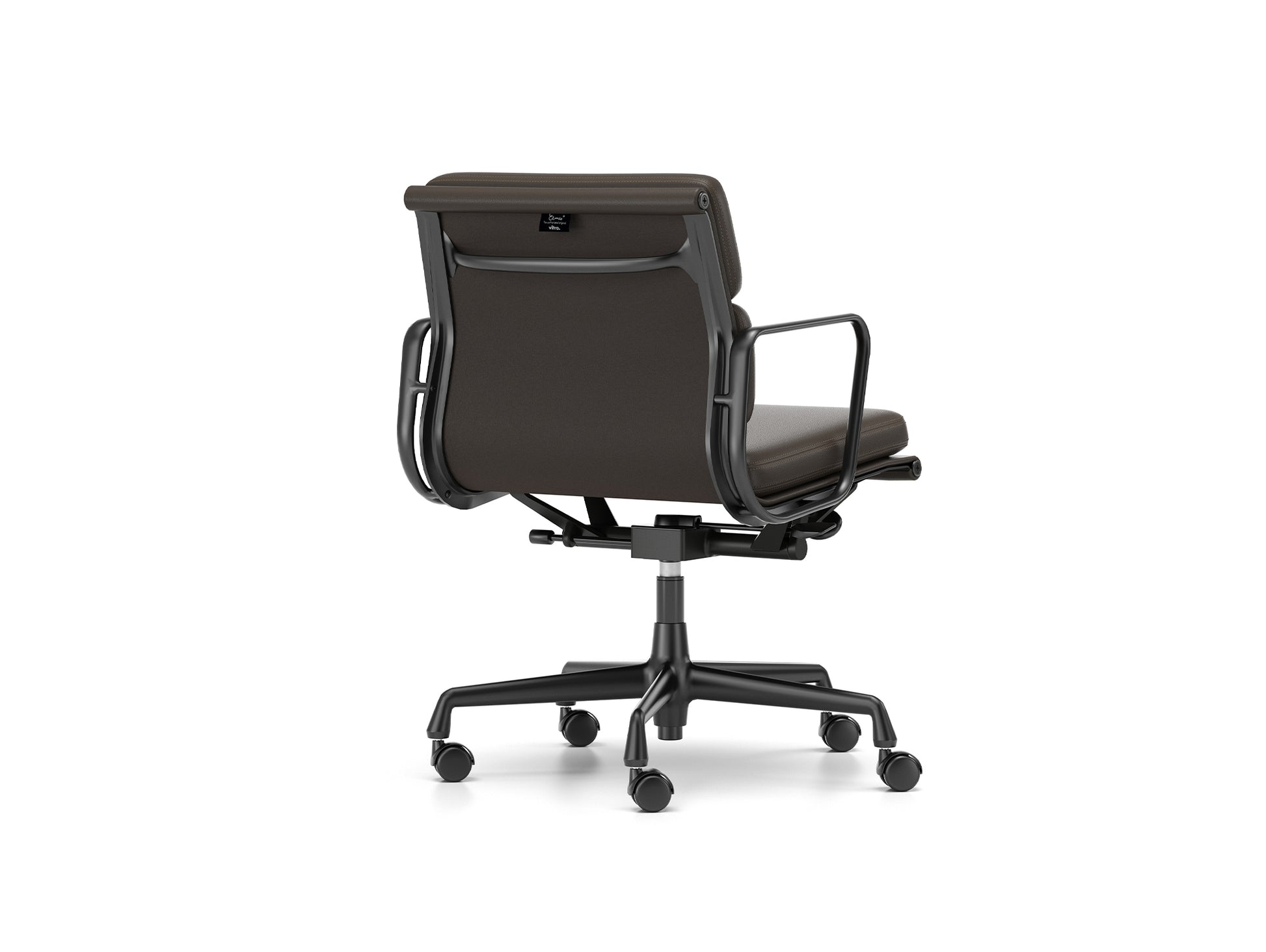 Soft Pad Work Chair EA 217 by Vitra - Black Aluminium / Chocolate Premium F Leather