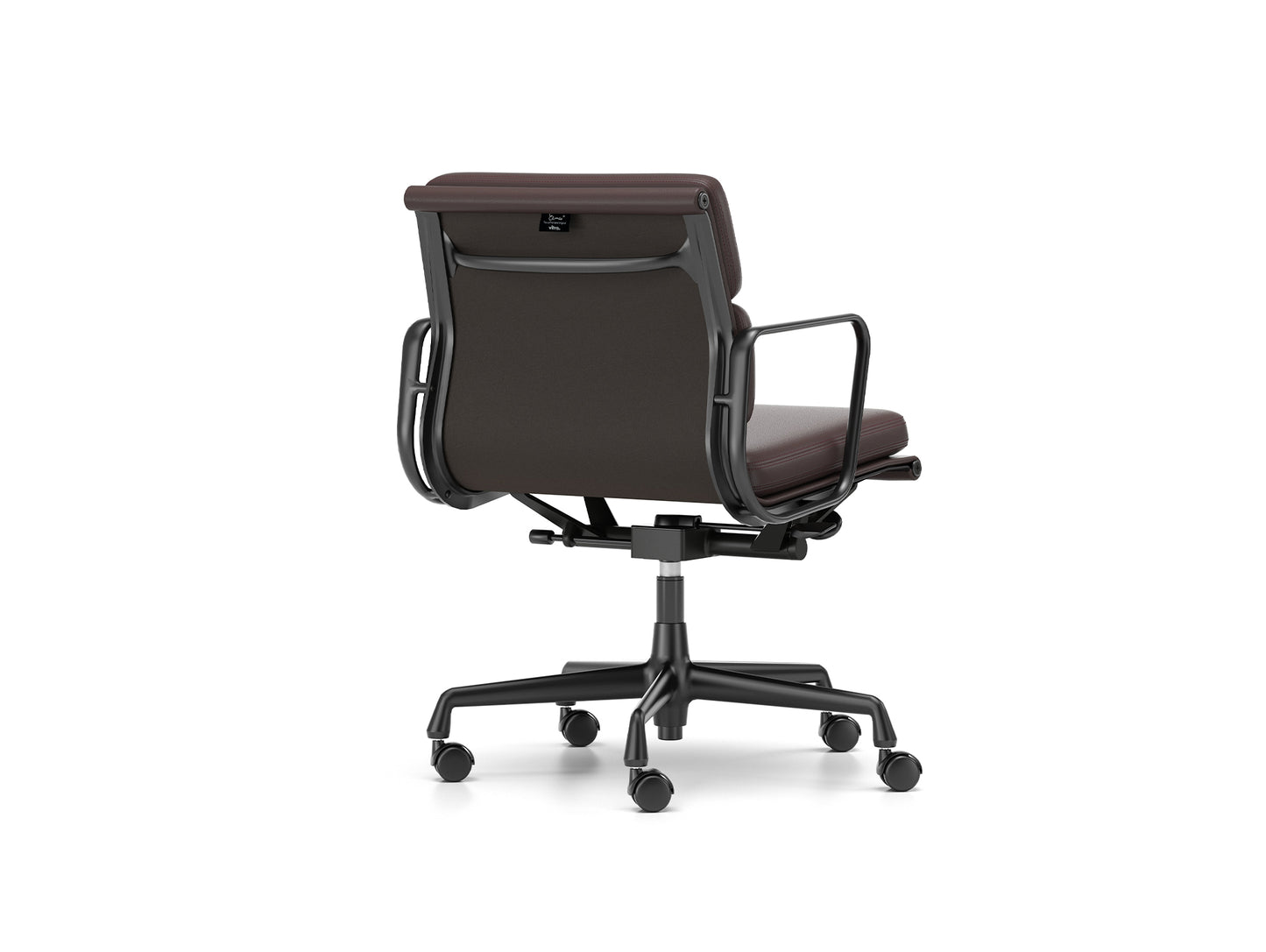 Soft Pad Work Chair EA 217 by Vitra - Black Aluminium / Plum Premium F Leather