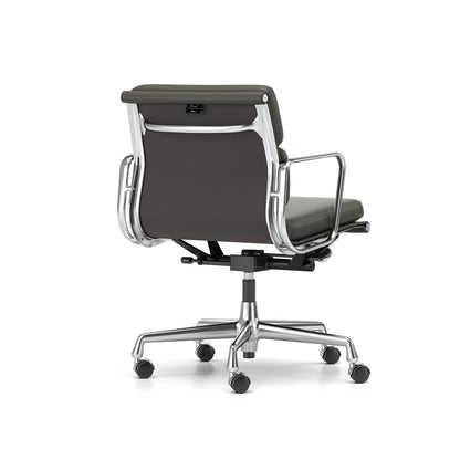 Soft Pad Work Chair EA 217 by Vitra - Chromed Aluminium / Umbra Grey Premium F Leather
