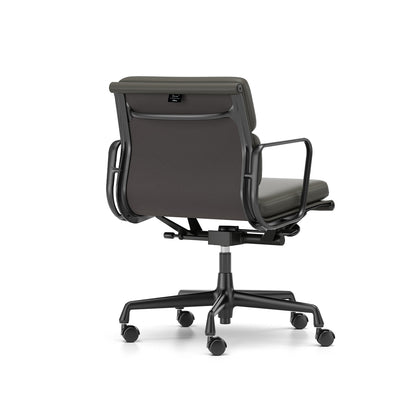 Soft Pad Work Chair EA 217 by Vitra - Black Aluminium / Umbra Grey Premium F Leather