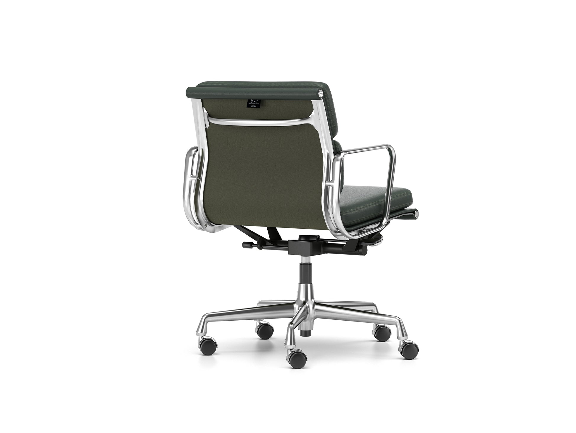 Soft Pad Work Chair EA 217 by Vitra - Chromed Aluminium / Jade Premium F Leather