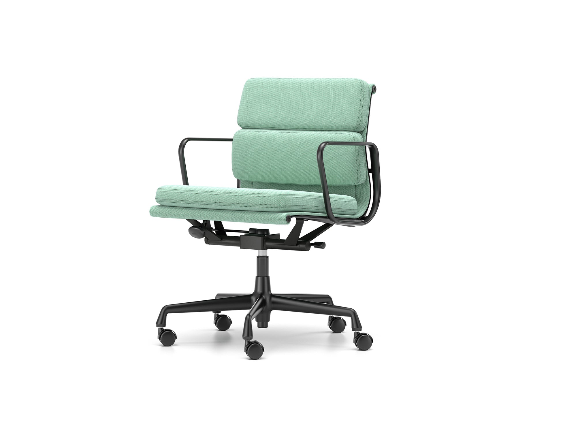 Soft Pad Work Chair EA 217 by Vitra - Black Aluminium / Track Mint Cream