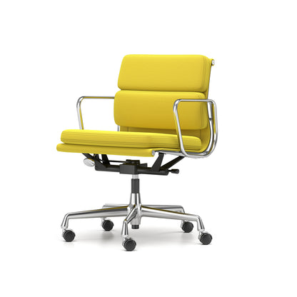 Soft Pad Work Chair EA 217 by Vitra - Chromed Aluminium / Track Pastel Green Canola