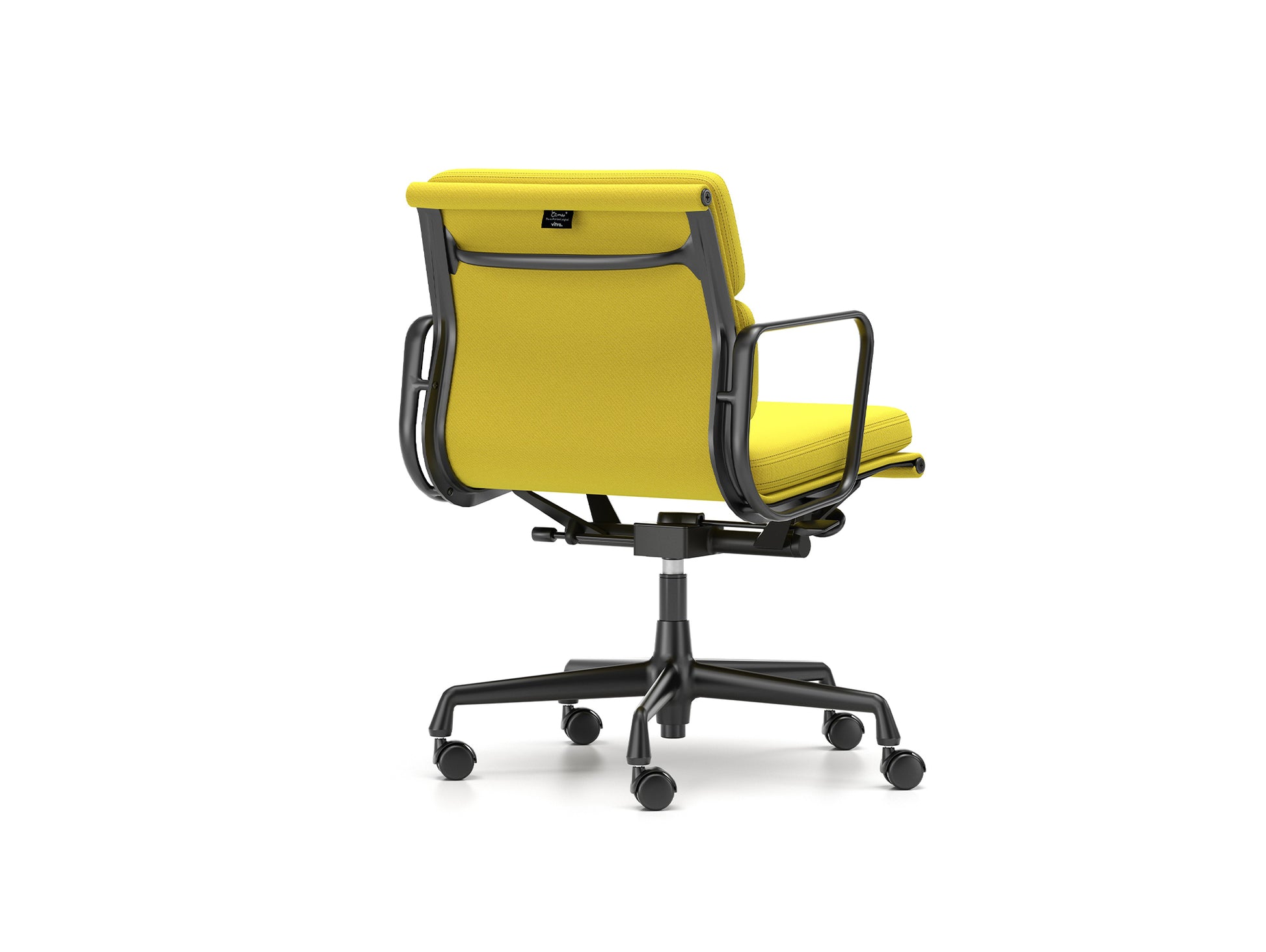 Soft Pad Work Chair EA 217 by Vitra - Black Aluminium / Track Pastel Green Canola