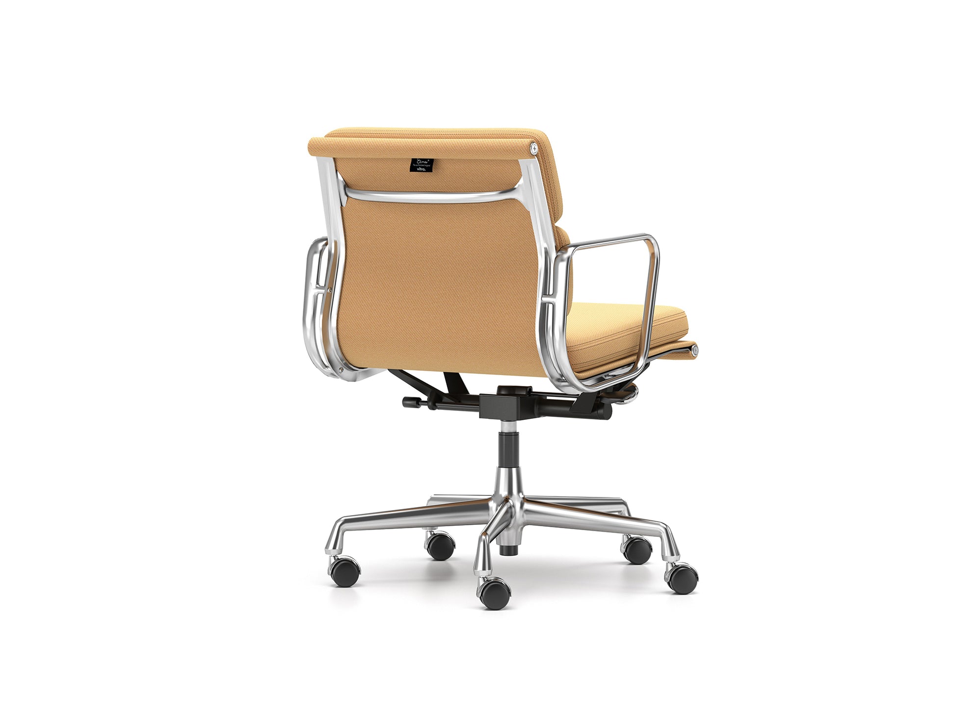 Soft Pad Work Chair EA 217 by Vitra - Chromed Aluminium / Track Cognac Mustard