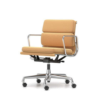 Soft Pad Work Chair EA 217 by Vitra - Chromed Aluminium / Track Cognac Mustard