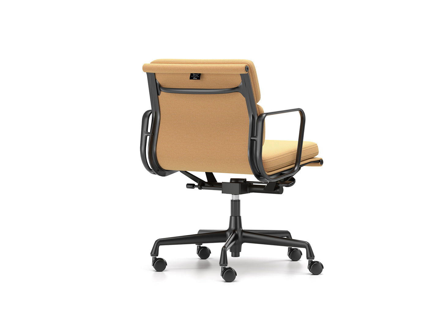 Soft Pad Work Chair EA 217 by Vitra - Black Aluminium / Track Cognac Mustard