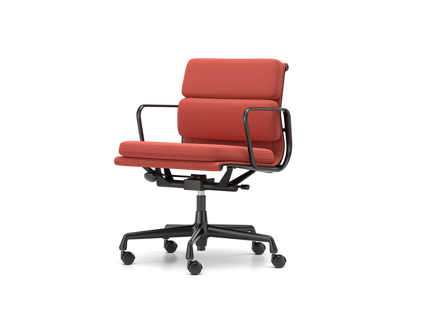Soft Pad Work Chair EA 217 by Vitra - Black Aluminium / Brick Dark Red