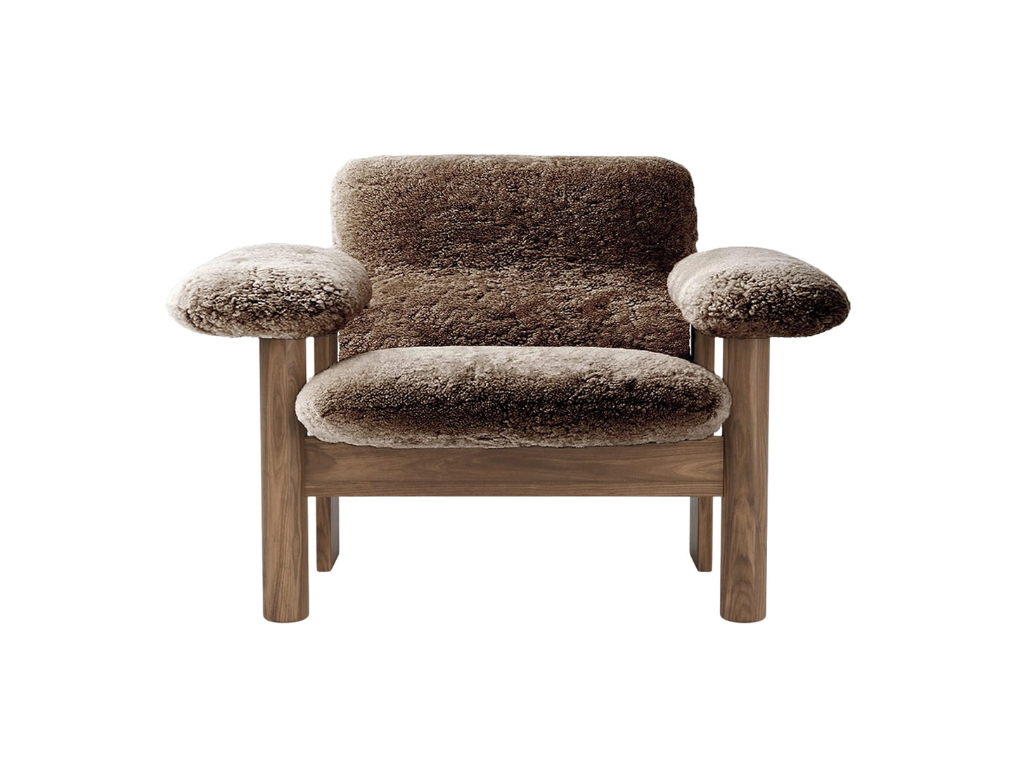 Brasilia Low Back Lounge Chair by Audo Copenhagen - Walnut / Sheepskin Sahara