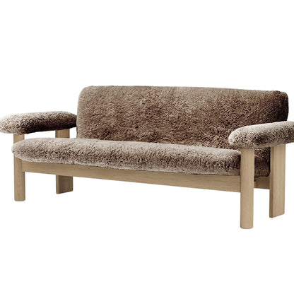 Brasilia 2-Seater Sofa by Audo Copenhagen - Oak Base / Sheepskin Root