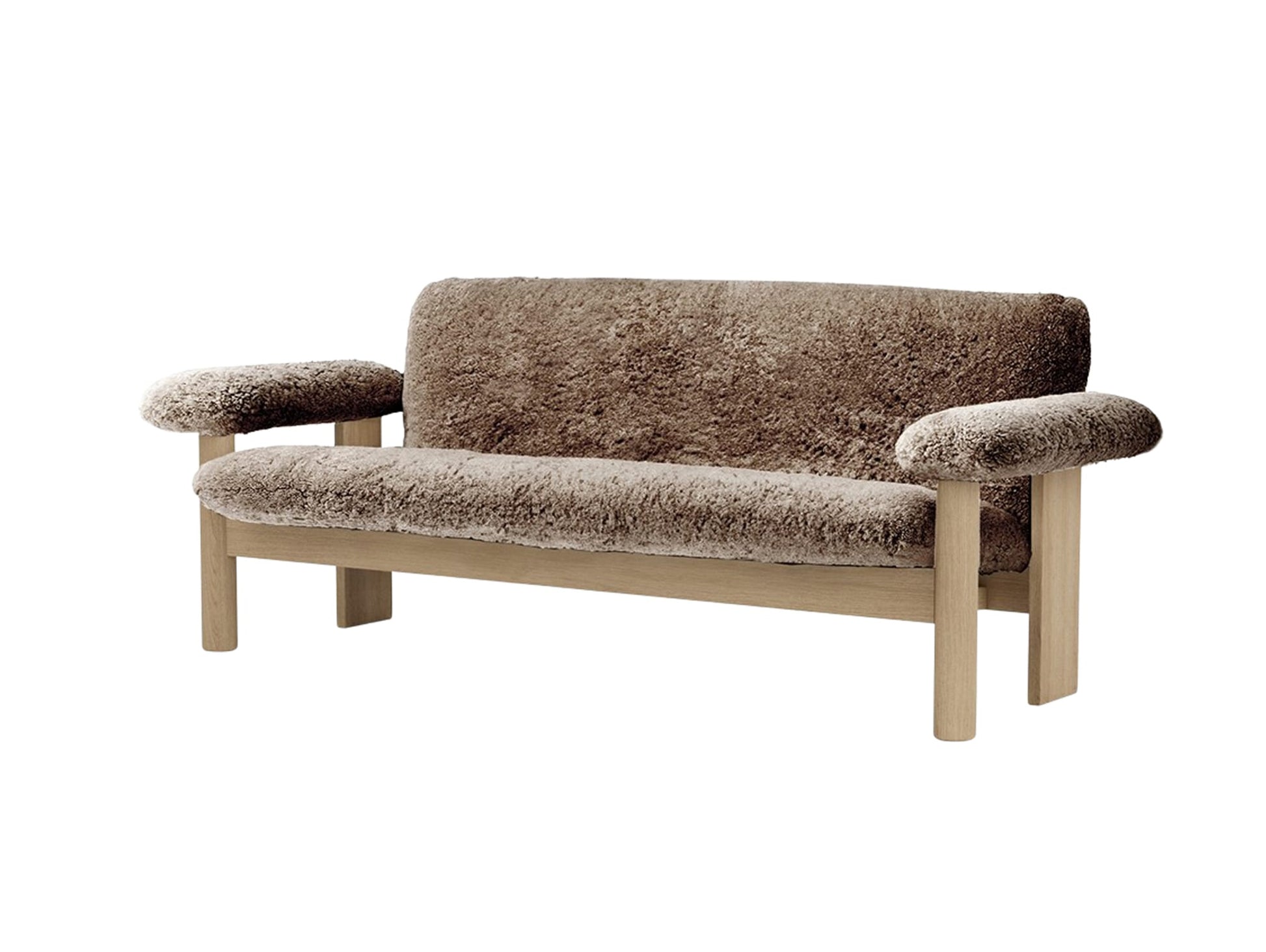 Brasilia 2-Seater Sofa by Audo Copenhagen - Oak Base / Sheepskin Root