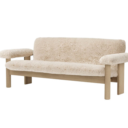 Brasilia 2-Seater Sofa by Audo Copenhagen - Oak Base / Sheepskin Nature