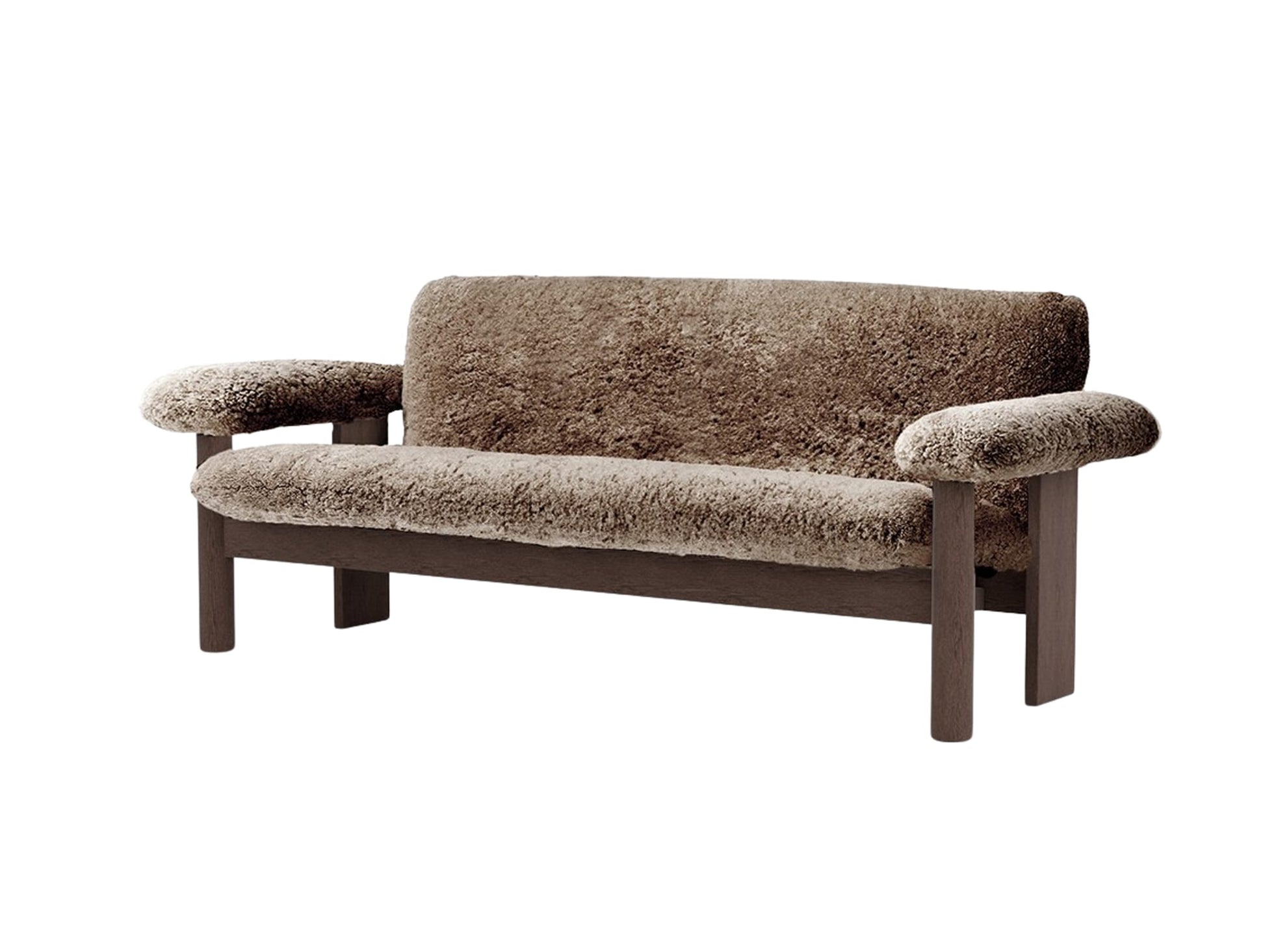 Brasilia 2-Seater Sofa by Audo Copenhagen - Dark Stained Oak Base / Sheepskin Sahara