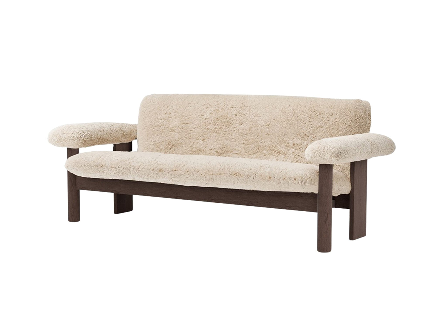 Brasilia 2-Seater Sofa by Audo Copenhagen - Dark Stained Oak Base / Sheepskin Nature