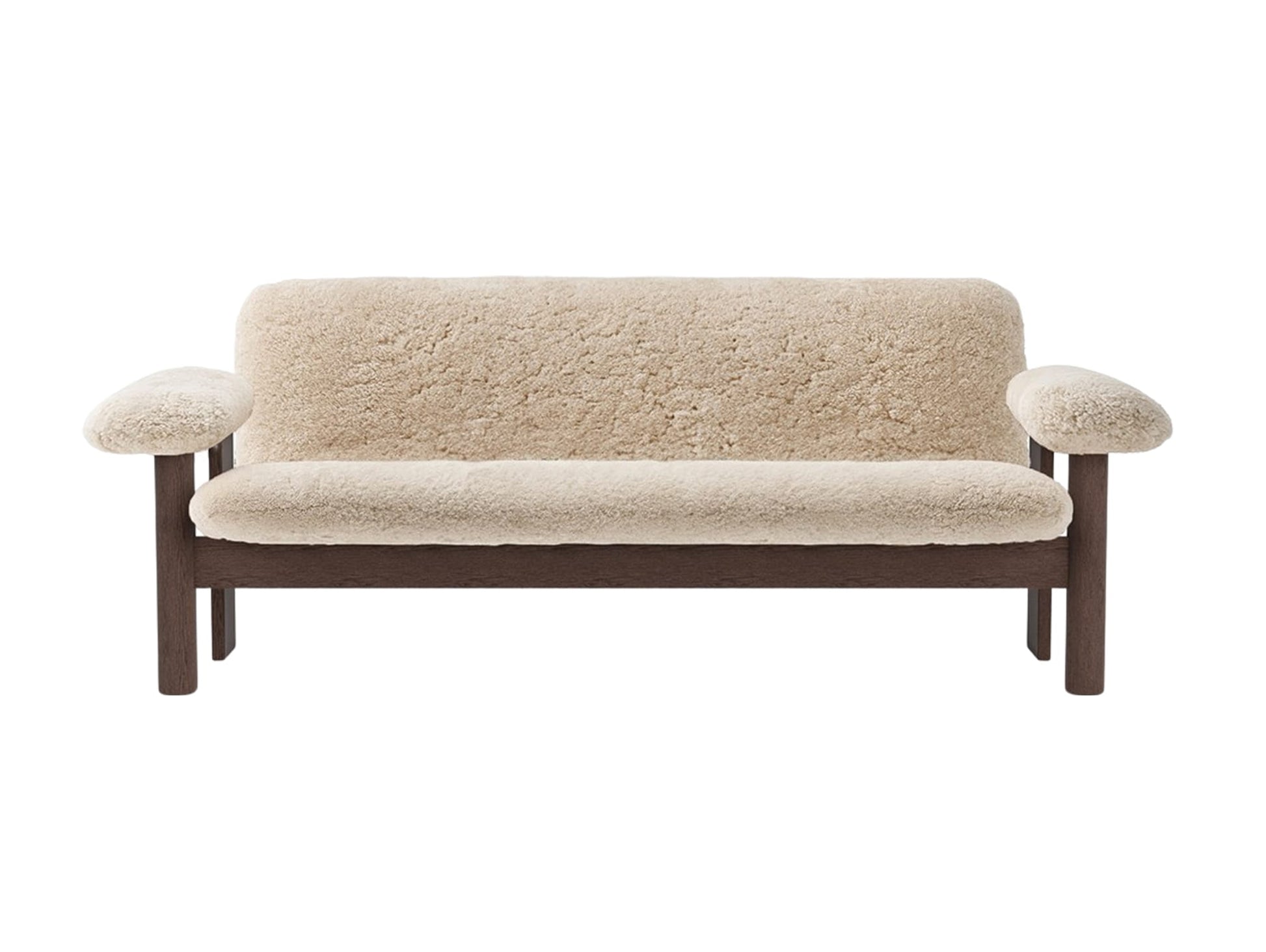 Brasilia 2-Seater Sofa by Audo Copenhagen - Dark Stained Oak Base / Sheepskin Nature