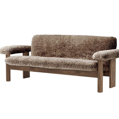 Brasilia 2-Seater Sofa by Audo Copenhagen - Walnut Base / Sheepskin Sahara