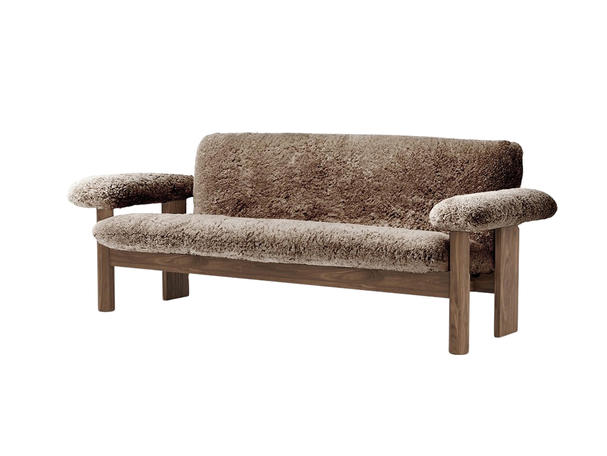 Brasilia 2-Seater Sofa by Audo Copenhagen - Walnut Base / Sheepskin Sahara