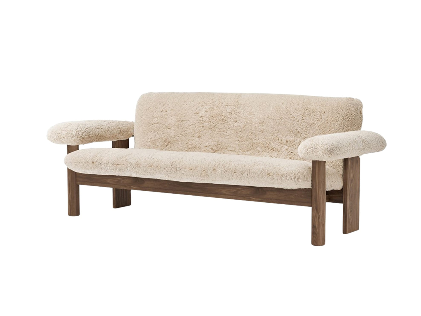 Brasilia 2-Seater Sofa by Audo Copenhagen - Walnut Base / Sheepskin Nature