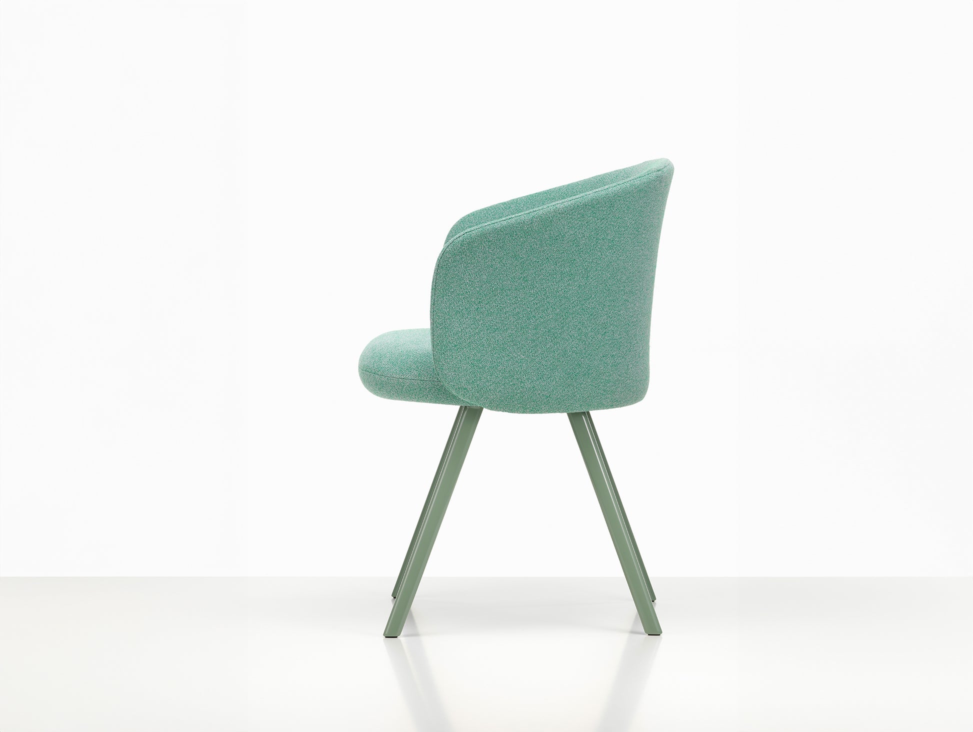 Mikado Mikado Armchair by Vitra - Mint Powder-Coated Aluminium / Dumet 27 Pale Blue Emerald (F80)