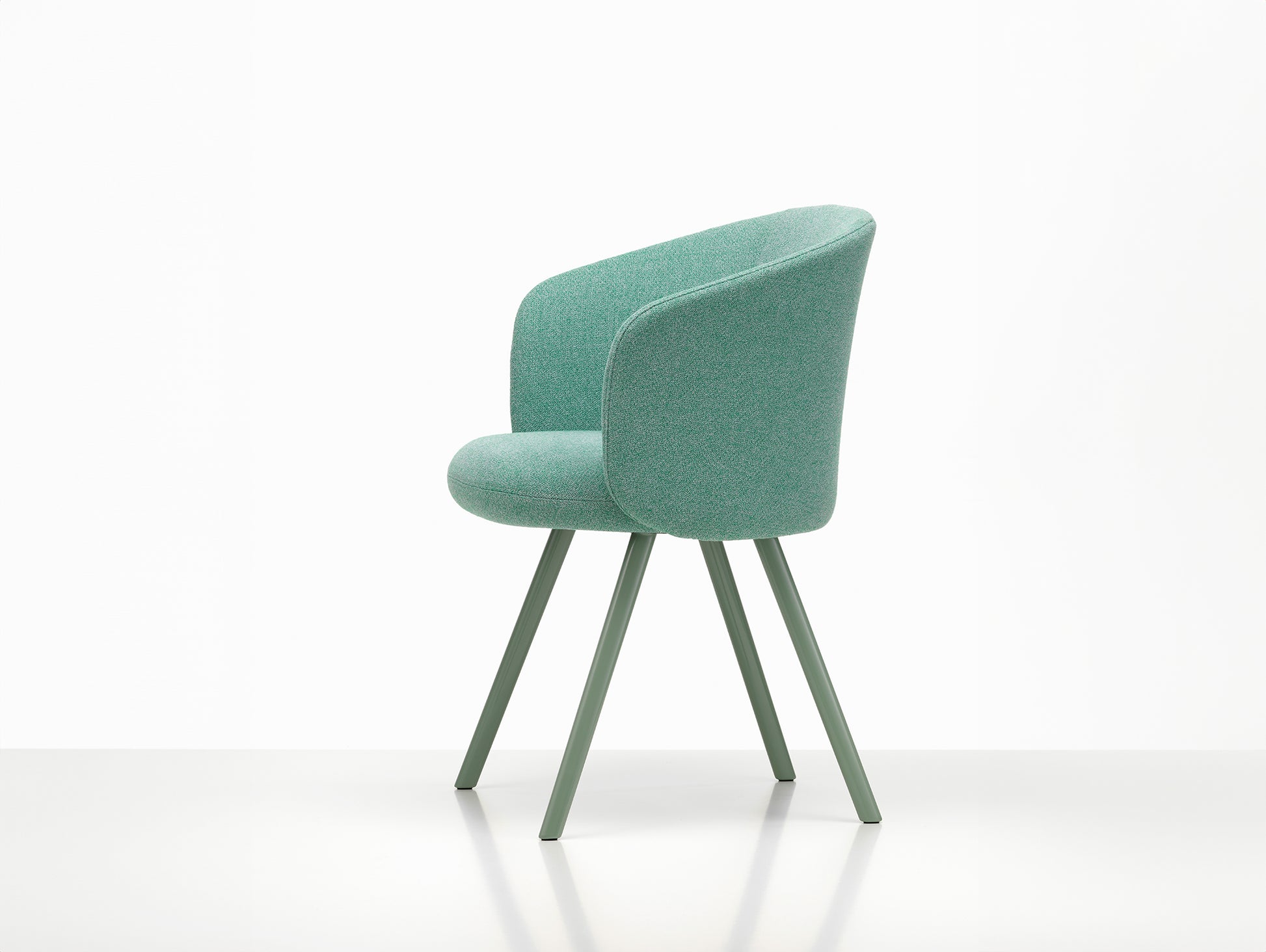 Mikado Mikado Armchair by Vitra - Mint Powder-Coated Aluminium / Dumet 27 Pale Blue Emerald (F80)