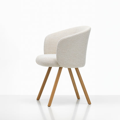 Mikado Mikado Armchair by Vitra - Natural Oak / Nubia 01 Ivory Pearl (F100)