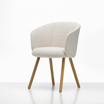 Mikado Mikado Armchair by Vitra - Natural Oak / Nubia 01 Ivory Pearl (F100)