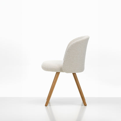 Mikado Side Chair by Vitra - Natural Oak / Nubia 01 Ivory Pearl (F100)