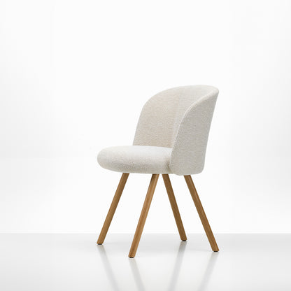 Mikado Side Chair by Vitra - Natural Oak / Nubia 01 Ivory Pearl (F100)